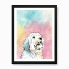 Old English Sheepdog Pastel