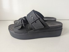 Crocs Brooklyn Buckle Sandals Black Women's US 9 UK 6.5 / 7 Wedge Heel