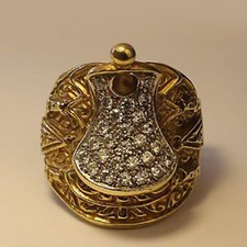 Men's CZ Saddle Ring, Highly