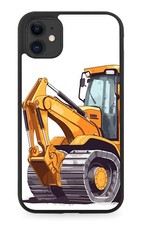 Yellow Digger Tractor Rubber Phone Case Diggers Construction Car Cars Site DP95