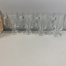 Vintage Arcoroc Glass Coffee Latte Mugs Set of 4 Original Box@O 