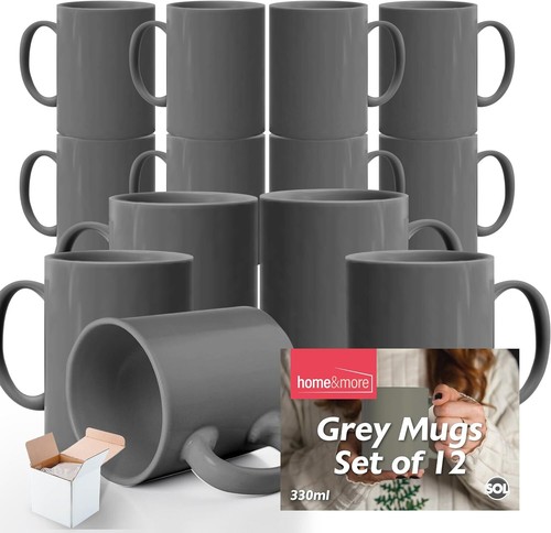 Set grey mugs 330ml - set,