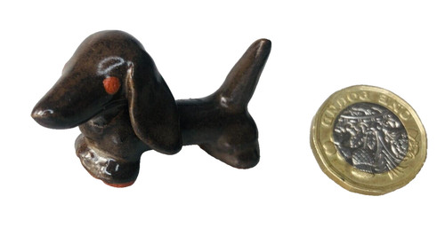 Dog ornament dachshund pottery - ornament,