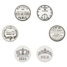 Ceramic Door Knobs Black White Wholesale Cabinet Cupboard Drawer Pull Pack 1/4/8