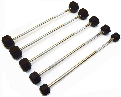 Hex rubber barbell 10kg - barbell,