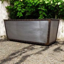 MILLWARDS® Handmade Vintage Style Galvanised Riveted Trough Planter - 103 cm