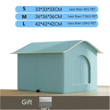 Waterproof Outdoor Pet House Cat Dog Shelter Warm Foldable Bed Puppy Kennel