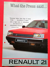 1986 RENAULT 21 Sales Brochure