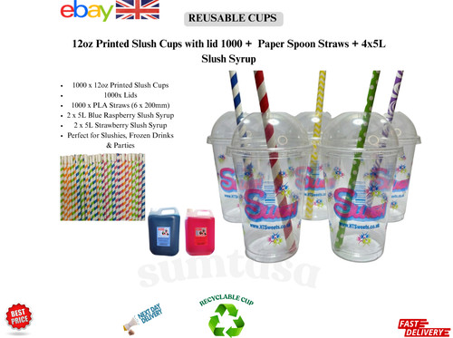 12oz printed reusable slush - reusable,