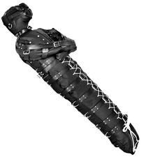 Premium Leather Bondage Sleep Sack with adjustable Belts BDSM Sleeping Bag
