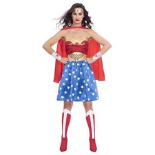 Adult Wonder Woman Classic DC Comic Official Fancy Dress Costume Size 8-20