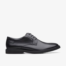 Clarks Mens Atticus LT Lo GORE-TEX Black Leather Lace Up,Derby Shoes Leather