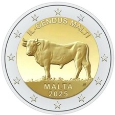 Malta 2 Euro Commemorative Coin 2025 - The Maltese Ox. Uncirculated.