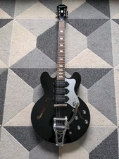 Epiphone Riviera Custom P93 Guitar with Bigsby in Sparkling Ebony Black