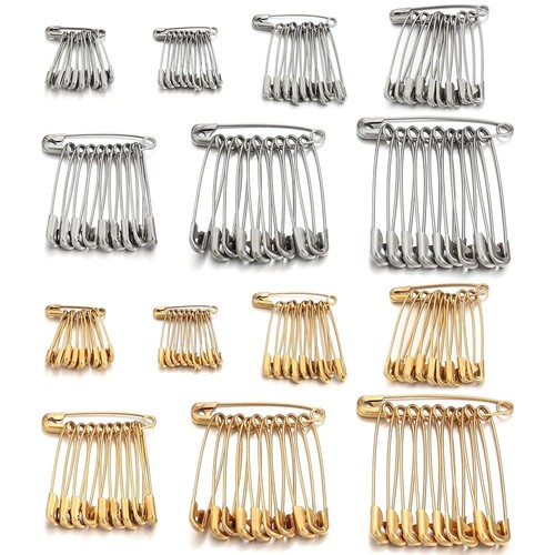 50x safety pins - pins, black