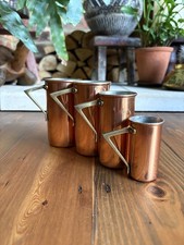 Vintage mid century copper Brass Set of 4 Hanging Measuring Cups