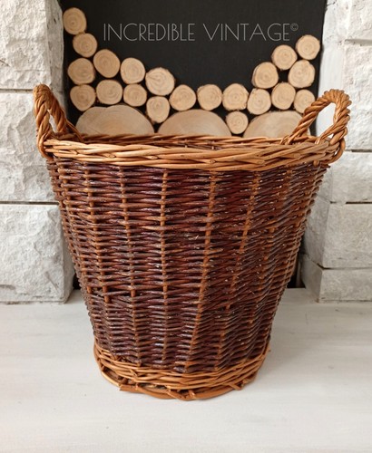 Vintage wicker basket - wicker, mid