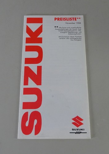 Price list brochure suzuki - list/brochure,