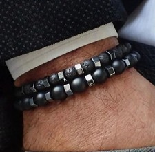 Men's Gemstone Strand Bracelet