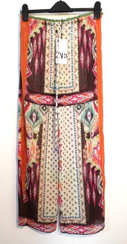 Zara printed palazzo trousers - printed,