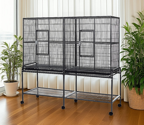 Double bird flight - double, cage