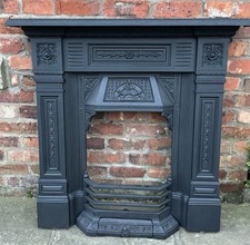 2 xStunning living room restored Larger Victorian Antique Cast Iron Fireplace #4