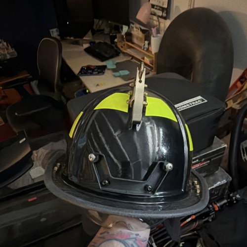 Black firefighter helmet - black,