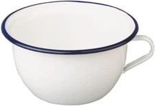 Ibili Chamber pot Blanca 2,7 l of Enamelled Steel, White/Blue, Ceramic, 22 x 22