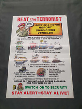 British Army Original BEAT the TERRORIST Guardroom Poster Military Man Cave Den