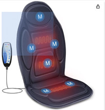 Snailax Massage Seat Cushion with Heat, Back Massager with 6 Vibration Motors