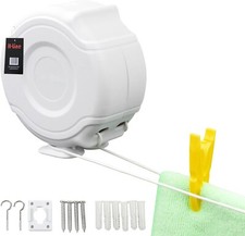 UnRetractable 26m Clothes Reel Double Washing Line Wall Mounted Indoor Outdoor