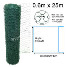 Green Metal Fence PVC Coated Wire Mesh Galvanised Chicken Garden Fencing Roll UK