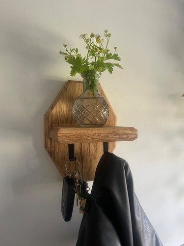 Key holder coat rack wooden - key,