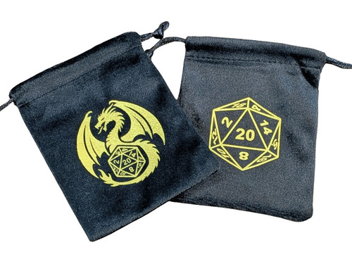 Velvet pouch bag - velvet, dragon