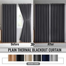 Blackout Eyelet Curtains Thermal Ready Made Ring Door Window Curtain Pair Panels