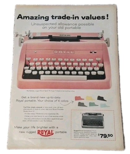 Pink royal electric typewriter - royal,