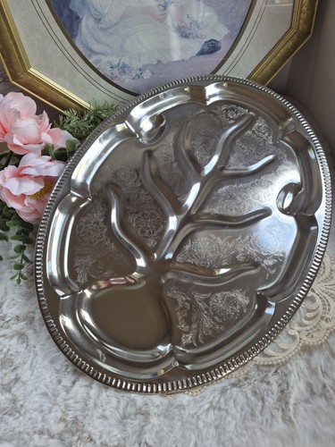 Large vintage silver - silver, platter