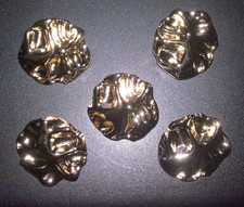 5 X GOLD 25MM BUTTONS