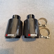 2 x BMW 335i/340i/435i/440i Akrapovic Gloss Black Carbon Fibre Exhaust Tips