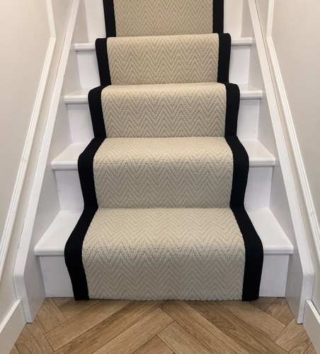 Herringbone carpet stair - carpet,