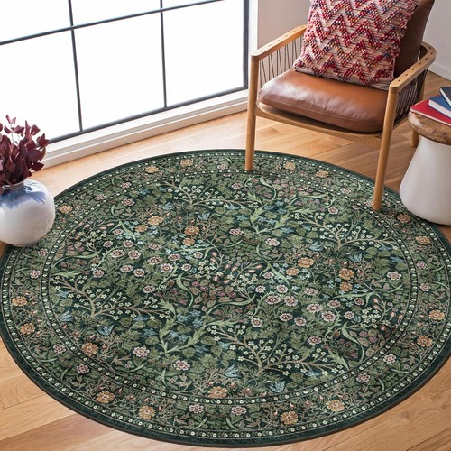 Green round rug 5ft - green,