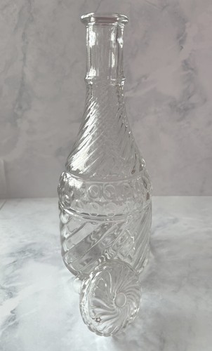 Vintage pressed glass decanter - vintage,