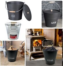 Coal Hod Scuttle Bucket Fireplace Fireside Log Wood Ash Fuel Storage Galvanised