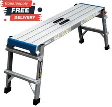 Folding Work Platform Bench Hop Step Up Locking Decorators Plasterers DIY Site