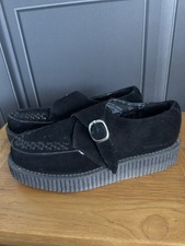 TUK Black Suede Monk Buckle