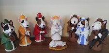 Bodacious Bullies Handsculpted English Bull Terriers Christmas Nativity Set Ooak
