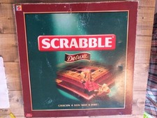 Board Game: LUXURY SCRABBLE WOODEN TURNTABLE MATTRESS COMPLETE VINTAGE