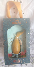 DCUK Dinky Spotty Blue Welly Wooden Duck NOAH Cute Gift Idea New Boxed