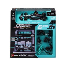 Bburago F1 Mercedes F1 Team AMG W15 2024 Pit Pass Diorama Lewis Hamilton 1/43 Sc