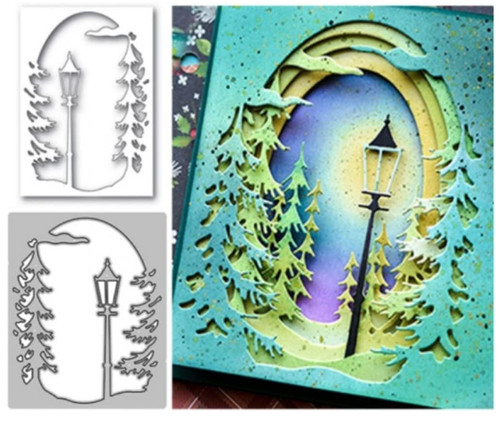 Christmas tree street light - christmas,